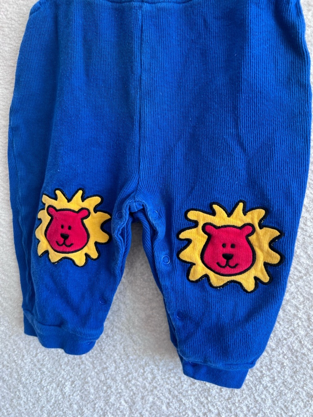 Vintage Retro Infant Blue Red Animals Overalls Lions Size 12 Months - Picture 4 of 9